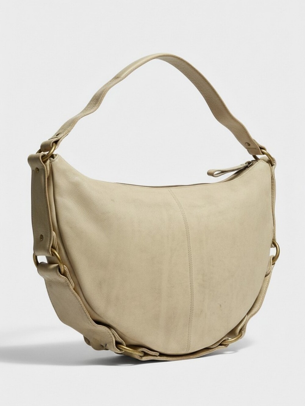 Hobo Internation Calfskin Leather Olove Green Rustic Hobo Bag
